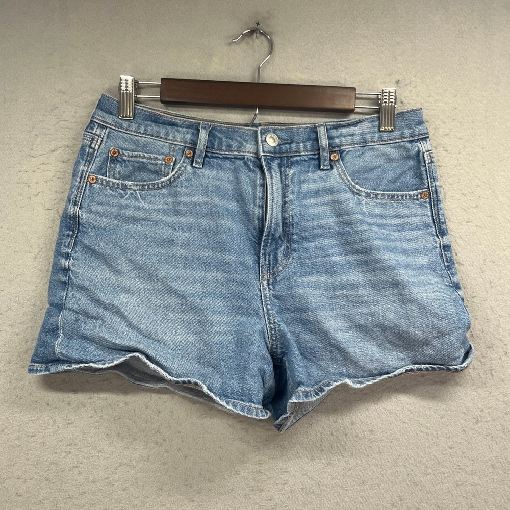 American Eagle Denim Shorts Womens 8 Blue Jorts Super High Rise Relaxed Strigid
